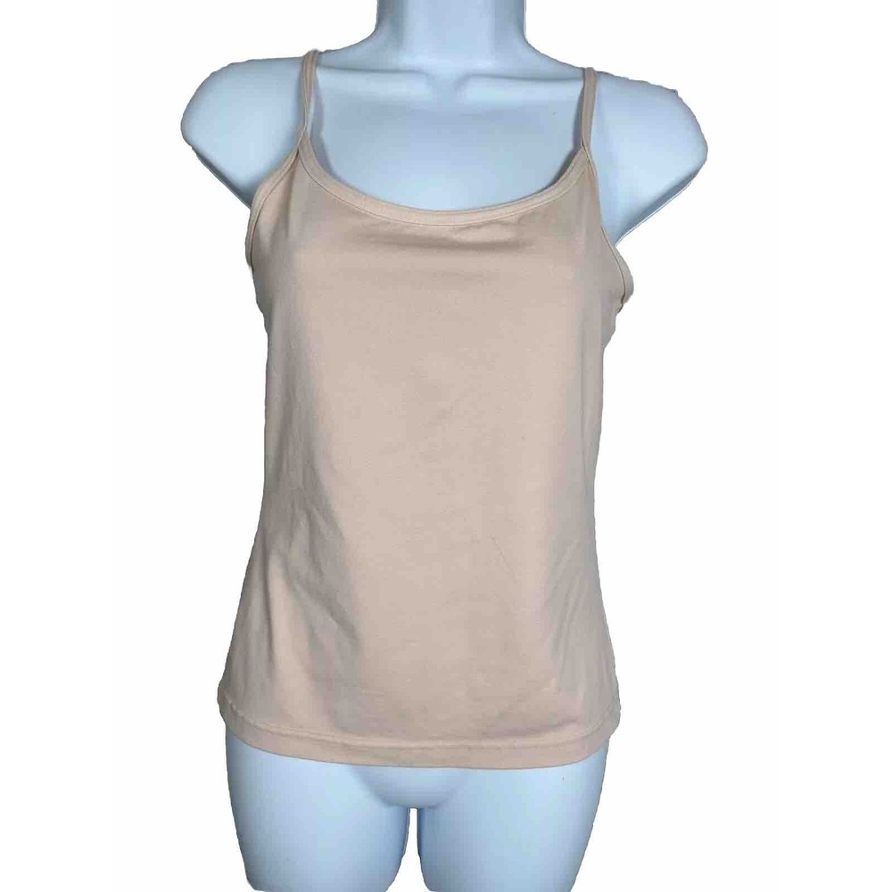 Vintage Bloomingdales Small Womens Cami Top Light Pink Stretch 90s Scoop Neck